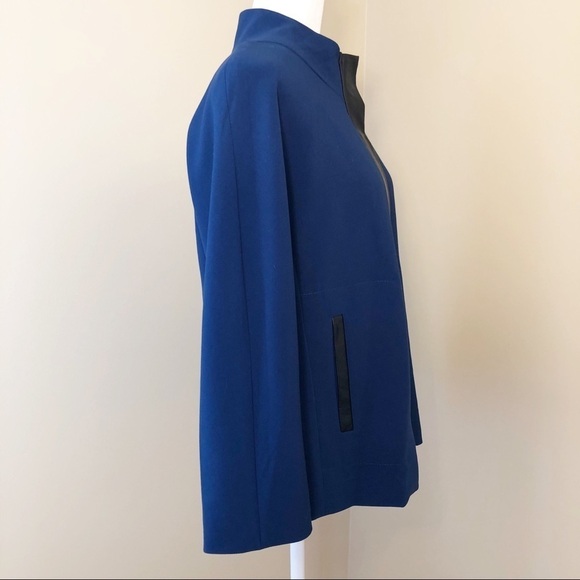 Luii Faux Leather Trim Zip Front Jacket - M - Picture 2 of 10